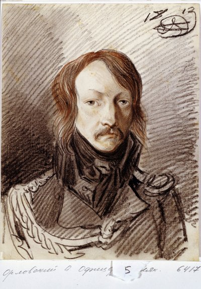 Portret Aleksieja Pawłowicza Lanskoya (1789-1855). (Portret A.P. Lanskoya). Praca Aleksandra Osipowicza Orłowskiego (1777-1832), ołówek i sangwina na papierze autorstwa Alexander Orlowski