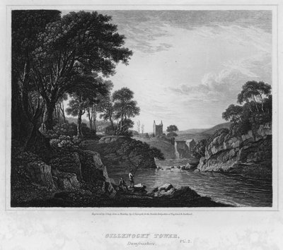 Gillknocky Tower, Dumfrieshire (grawerowanie) autorstwa Alexander (after) Nasmyth