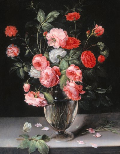 Martwa natura z kwiatami w szklanym wazonie autorstwa Alexander Adriaenssen