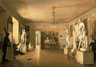 Pracownia artysty Aleksieja Venetsianova (1780-1847) 1827 autorstwa Alexander Alexeyevich Alexeyev