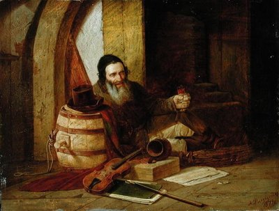 Żydowski skrzypek w spoczynku, 1871 autorstwa Alexander Antonovich Rizzoni