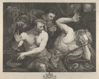 Józef interpretujący sny głównego kamerdynera i piekarza faraona, 1766 r. autorstwa Alexander Bannerman