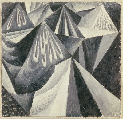 Cubo-futurystyczna kompozycja w szarości i bieli, 1916 autorstwa Alexander Bogomazov