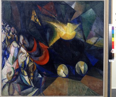 Silnik parowy. Obraz Aleksandra Konstantinowicza Bogomazowa (1880-1930). olej na płótnie autorstwa Alexander Bogomazov