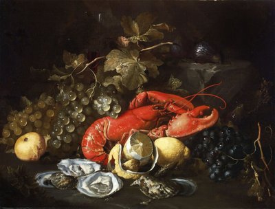 Martwa natura z homarem i ostrygami autorstwa Alexander Coosemans