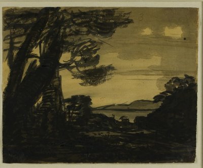Kozy na brzegu jeziora autorstwa Alexander Cozens