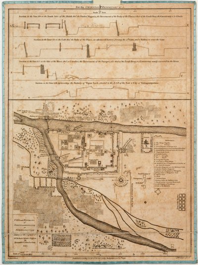 Miasto i okolice Sirengampatanne lub Seringapatnam wykonane na prośbę chirurga Roberta Adamsa przez Alexandra Cesarsa LeGou 1775. autorstwa Alexander Dalrymple