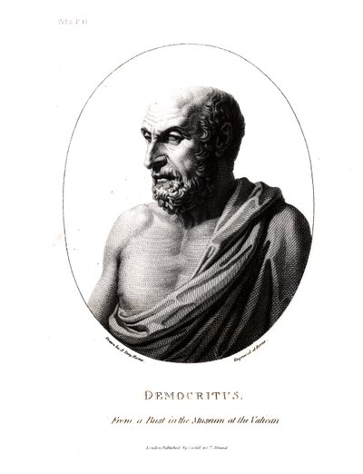 Demokryt (ok. 460-c.370 pne), ryty z popiersia w Muzeum Watykańskim autorstwa Alexander Day