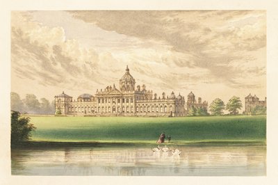 Zamek Howard, Yorkshire, Anglia. ,1880 (grawerowanie) autorstwa Alexander Francis (after) Lydon