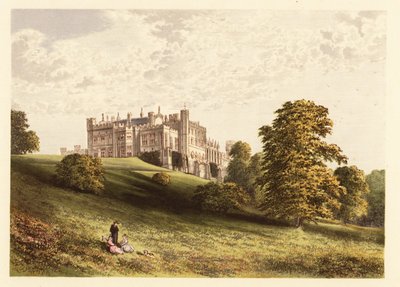 Zamek Lambton., Hrabstwo Durham, Anglia. ,1880 (grawerowanie) autorstwa Alexander Francis (after) Lydon