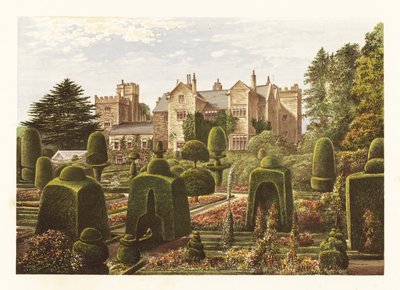 Levens Hall., Cumbria, Anglia. ,1880 (grawerowanie) autorstwa Alexander Francis (after) Lydon