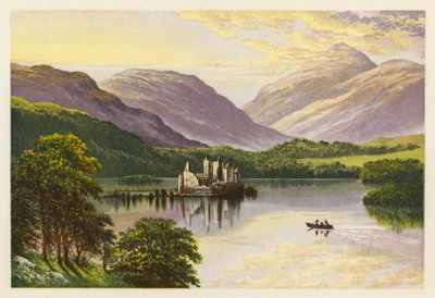 Sceneria szkockiego jeziora: Loch Awe (kolorowa litografia) autorstwa Alexander Francis (after) Lydon