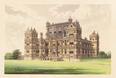 Wollaton Hall, Nottingham, Anglia. ,1880 (grawerowanie) autorstwa Alexander Francis (after) Lydon