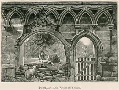 Bolton Priory, Doorway and Arch w chórze autorstwa Alexander Francis Lydon
