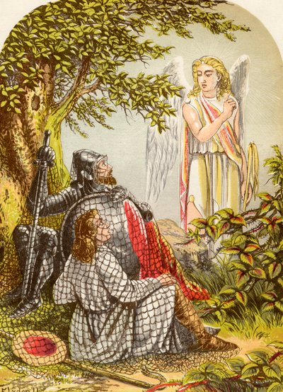 Christian and Hopeful Caught in the Net, z książki The Pilgrims Progress autorstwa Johna Bunyana, opublikowanej ok. 1880 r. autorstwa Alexander Francis Lydon