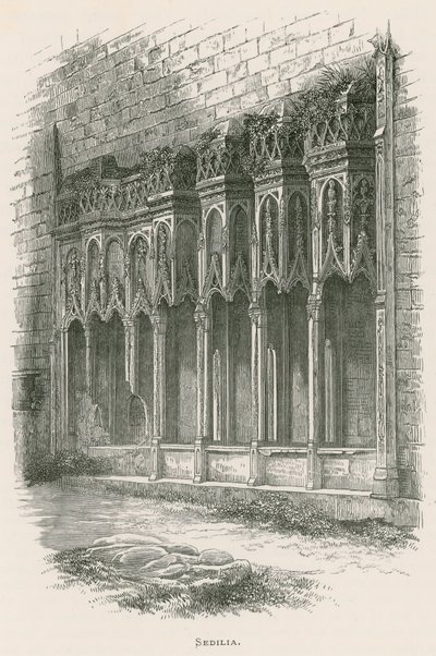 Furness Abbey, Sedilia autorstwa Alexander Francis Lydon