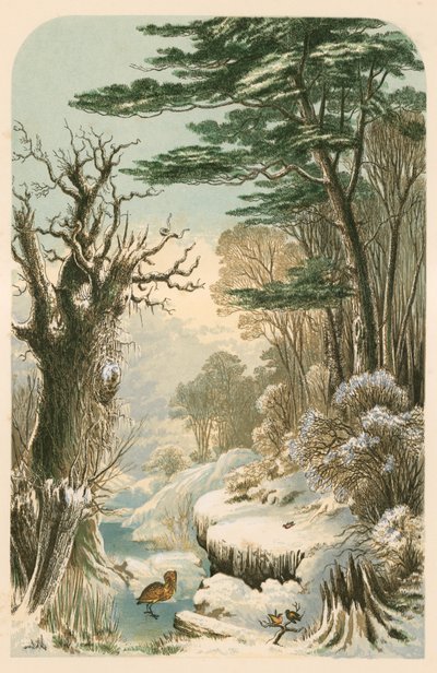 Ilustracja do lasu Longfellow w zimie autorstwa Alexander Francis Lydon