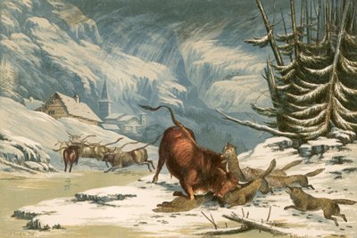 Ilustracja do Wilków Thomsona w zimie autorstwa Alexander Francis Lydon