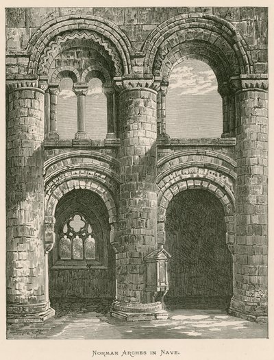 Opactwo Jedburgh, Norman Arches w Nave autorstwa Alexander Francis Lydon