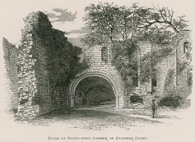 Opactwo Kirkstall, ruiny w południowo-zachodnim rogu Cloister Court autorstwa Alexander Francis Lydon