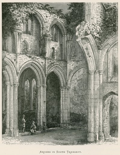 Opactwo Netley, Arches in South Transept (grawerowanie) autorstwa Alexander Francis Lydon