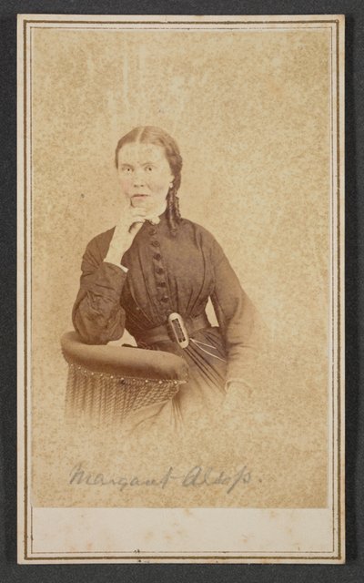 Carte-de-visit portret Margaret Alsop, ca. 1865. autorstwa Alexander Gardner
