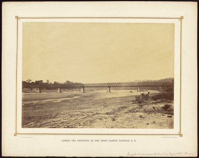 [Most Turnpike przez rzekę Kaw w pobliżu Wyandotte w stanie Kansas]. autorstwa Alexander Gardner