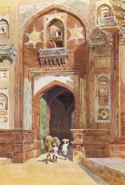 Fort Agra, wewnątrz Bramy Delhi (kolor lito) autorstwa Alexander Henry Hallam Murray