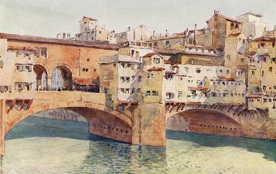 Florencja, Ponte Vecchio (kolor lito) autorstwa Alexander Henry Hallam Murray