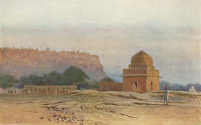 Fort Gwalior przed wschodem słońca, ok. 1880 1905 r. autorstwa Alexander Henry Hallam Murray
