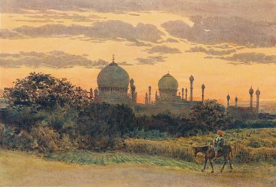 Zachód słońca za Ibrahimem Rozą, Bijapur, ok. 1880 1905. autorstwa Alexander Henry Hallam Murray