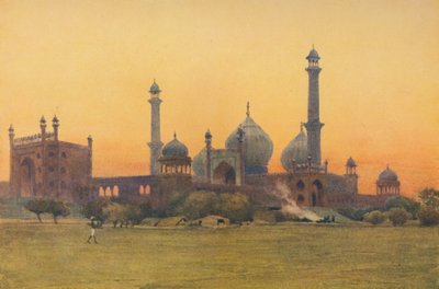 Jumma Musjid, Delhi - O zachodzie słońca, ok. 1880 1905 r. autorstwa Alexander Henry Hallam Murray