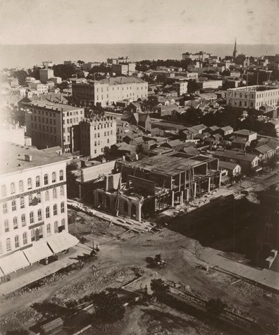 Widok na południowy wschód z kopuły gmachu sądu w Chicago autorstwa Alexander Hesler