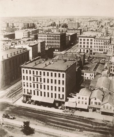 Widok na północny zachód z kopuły gmachu sądu w Chicago, 1858 r autorstwa Alexander Hesler