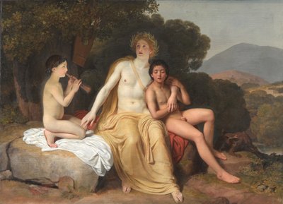 Rosyjski: "Apollo, Hyacinthus i Cyparissus muzykujący i śpiewający" Apollo, Hyacinthus i Cyparissus muzykujący i śpiewający autorstwa Alexander Ivanov