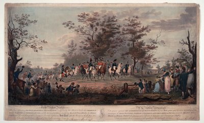 Fryderyk Guillaume (Frederic-Guillaume) III Prus (1770-1840) - Sprzymierzeni władcy przechodzący przegląd w Hyde Parku 1814 - Książę Regent, Wilhelm III Pruski, Aleksander I (Aleksander I). autorstwa Alexander Ivanovich Sauerweid
