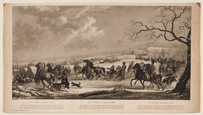 Wyścig sań w Małej Czerwonej Karczmie Krasny Kabachok, 1814 autorstwa Alexander Ivanovich Sauerweid