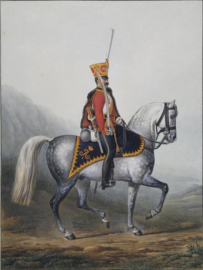 Żołnierz Pułku Huzarów Gwardii Życia, 1817-1824 autorstwa Alexander Ivanovich Sauerweid