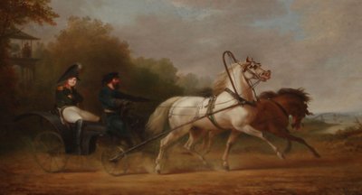 Car Aleksander I jadący dorożką (olej na płótnie) autorstwa Alexander Ivanovich Sauerweid