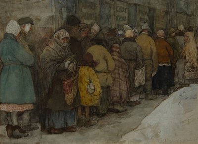 Kolejka, ok. 1921 autorstwa Alexander Ivanovich Vakhrameyev