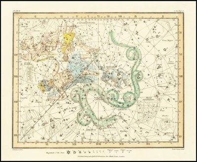 1822 - Alexander Jamieson - Ursa Minor - Mała Niedźwiedzica pokazująca również Kasjopeję, Draco i Cefeusza autorstwa Alexander Jamieson