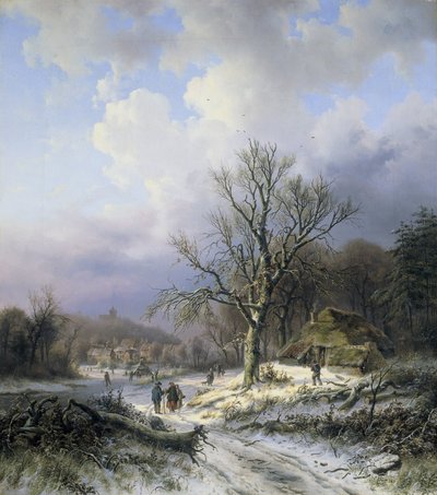 Śnieżny krajobraz autorstwa Alexander Joseph Daiwaille