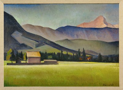 Szczyt Daniel w górach Zugspitz, Bawaria (obraz na tekturze) autorstwa Alexander Kanoldt