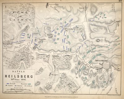 Mapa Heilsbergu, wyd. William Blackwood and Sons, Edynburg i Londyn, 1848 (rycina ręcznie kolorowana) autorstwa Alexander Keith Johnston