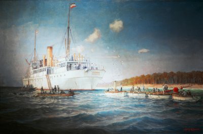 Parowiec kablowy Stephan „z wyspy Karoliny Yap 1905 autorstwa Alexander Kircher
