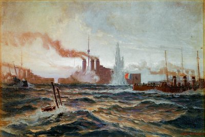 Austriacki okręt podwodny dowodzony przez porucznika Lercha niszczy
francuską flotyllę na Adriatyku ... autorstwa Alexander Kirchner