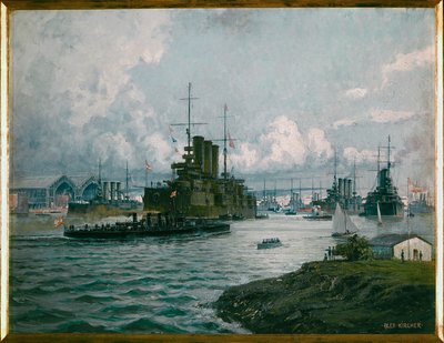 Austriacki port morski w Pola ... (obraz na płótnie) autorstwa Alexander Kirchner