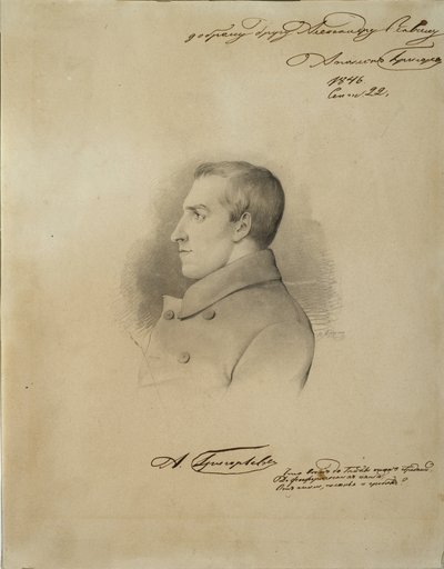 Portret poety Apollona Aleksandrowicza Grigoriewa 1822-1864, przed 1846 r. autorstwa Alexander Konstantinovich Bruni