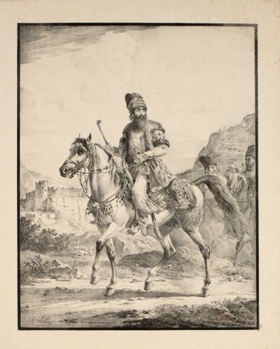 Perski na koniu, 1820 autorstwa Alexander Orlowski
