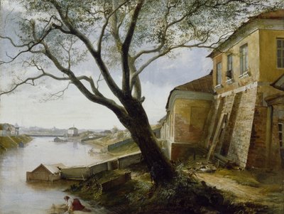 Nad rzeką Yauza w Moskwie, 1860 autorstwa Alexander Pavlovich Popov